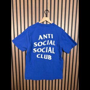 Anti Social Social Club T Shirt Large Men Blue Short Sleeve Crewneck Graphic Tee